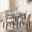 Table à manger Olinval carrée 4 personnes gris effet bois