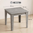 Table à manger Olinval carrée 4 personnes gris effet bois