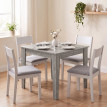 Table à manger Olinval carrée 4 personnes gris effet bois