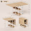 Table à manger pliante Calenne industrielle extensible naturelle