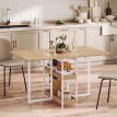 Table à manger pliante Calenne industrielle extensible naturelle
