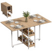 Table à manger pliante Calenne industrielle extensible naturelle