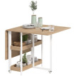 Table à manger pliante Calenne industrielle extensible naturelle