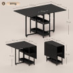 Orisiel Table à manger pliante industrielle gain de place noire