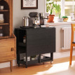 Orisiel Table à manger pliante industrielle gain de place noire