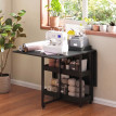 Orisiel Table à manger pliante industrielle gain de place noire