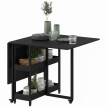 Orisiel Table à manger pliante industrielle gain de place noire