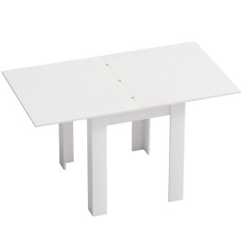 Berenne Table à manger extensible bois acier blanc