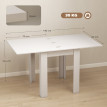 Berenne Table à manger extensible bois acier blanc