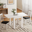 Berenne Table à manger extensible bois acier blanc
