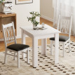 Berenne Table à manger extensible bois acier blanc