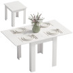Berenne Table à manger extensible bois acier blanc