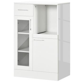 Buffet Velros meuble de rangement moderne bois verre blanc