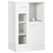 Buffet Velros meuble de rangement moderne bois verre blanc