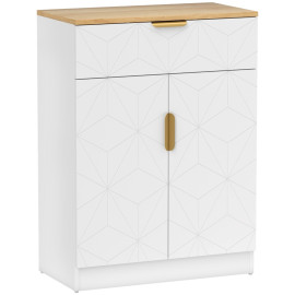 Buffet Erlal meuble de rangement moderne tiroir étagères Blanc