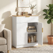 Buffet Erlal meuble de rangement moderne tiroir étagères Blanc