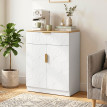 Buffet Erlal meuble de rangement moderne tiroir étagères Blanc