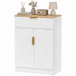 Buffet Erlal meuble de rangement moderne tiroir étagères Blanc