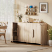 Buffet Olario rangement portes soft-close bois naturel