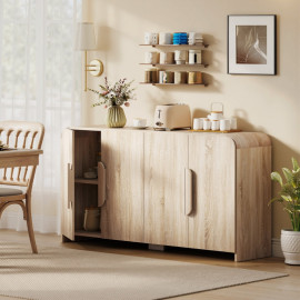 Buffet Olario rangement portes soft-close bois naturel