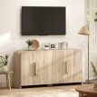 Buffet Olario rangement portes soft-close bois naturel
