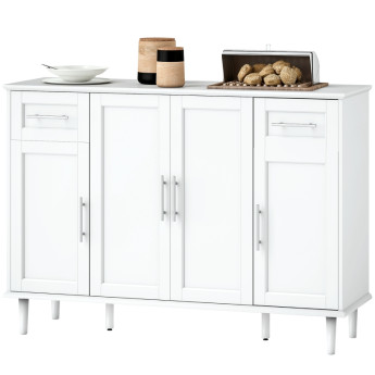 Buffet Olet meuble de rangement cuisine bois blanc