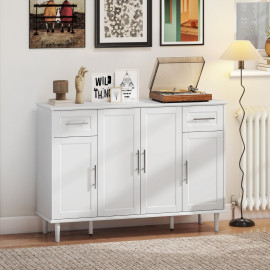 Buffet Olet meuble de rangement cuisine bois blanc