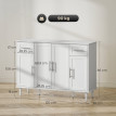 Buffet Olet meuble de rangement cuisine bois blanc