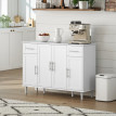 Buffet Olet meuble de rangement cuisine bois blanc