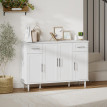 Buffet Olet meuble de rangement cuisine bois blanc