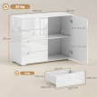 Buffet Noray laqué moderne 4 tiroirs meuble TV rangement blanc