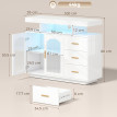 Buffet Avrio LED RGB USB rangement moderne blanc brillant