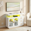 Buffet Avrio LED RGB USB rangement moderne blanc brillant