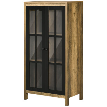 Meuble Avon Credenza moderne en verre et bois marron