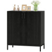 Buffet Ylio meuble de rangement salon cuisine étagère réglable noir