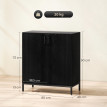 Buffet Ylio meuble de rangement salon cuisine étagère réglable noir