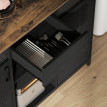 Buffet Aubaot 2 portes rangement étagères ajustables noir marron rustique