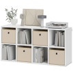 Étagère Erler Rangement Modulaire 8 Cubes 4 Tiroirs Blanc Beige