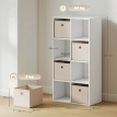 Étagère Erler Rangement Modulaire 8 Cubes 4 Tiroirs Blanc Beige