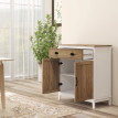 Buffet Florra meuble de rangement avec tiroir et portes blanc chêne