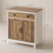 Buffet Florra meuble de rangement avec tiroir et portes blanc chêne