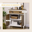 Buffet Florra meuble de rangement avec tiroir et portes blanc chêne