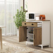 Buffet Florra meuble de rangement avec tiroir et portes blanc chêne