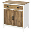Buffet Florra meuble de rangement avec tiroir et portes blanc chêne