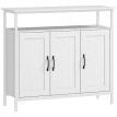 Buffet Rosara industriel avec rangement et étagères réglables blanc