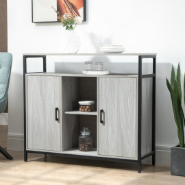 Isinven Buffet moderne meuble de cuisine et d'entrée gris clair