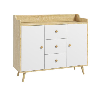 Buffet Cames rangement cuisine moderne bois naturel blanc
