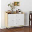 Buffet Cames rangement cuisine moderne bois naturel blanc