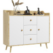 Buffet Cames rangement cuisine moderne bois naturel blanc