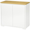 Buffet Rosonane meuble de rangement polyvalent blanc bois naturel